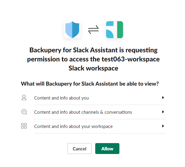 Install Backupery for Slack Assistant